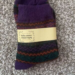 Tutu Anna Women's Medium Nordic Pattern Knit Socks Multicolor Warm Winter